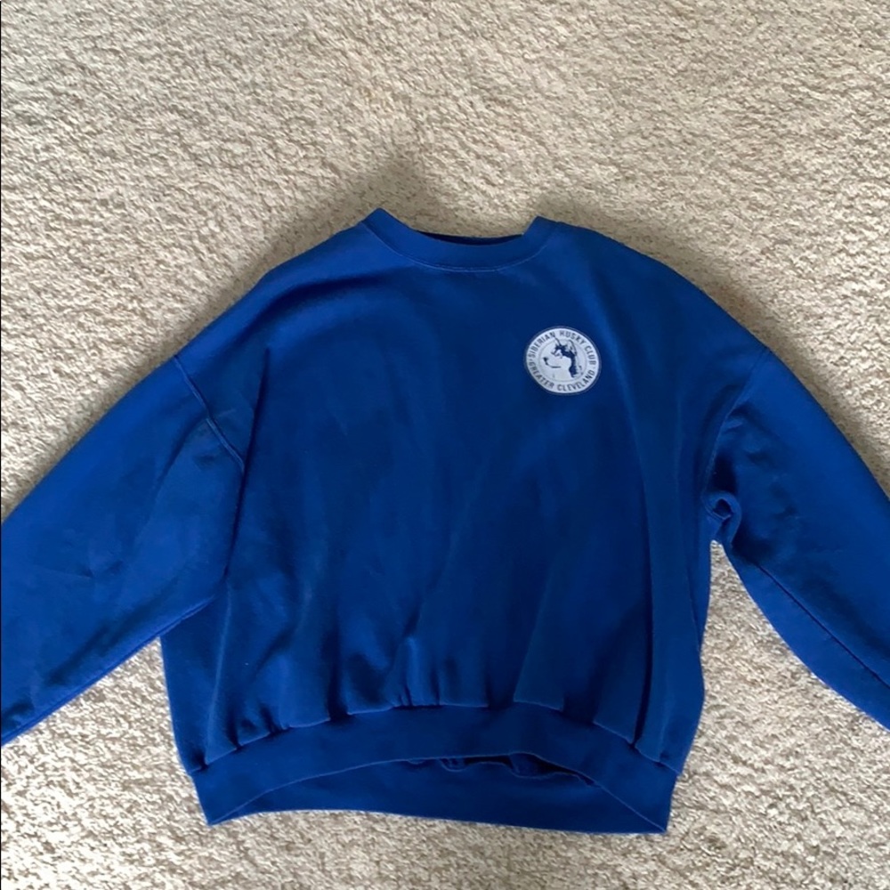 blue crew neck